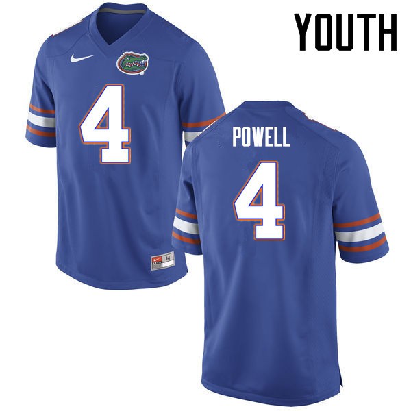 Florida Gators Youth #4 Brandon Powell College Football Jersey Blue